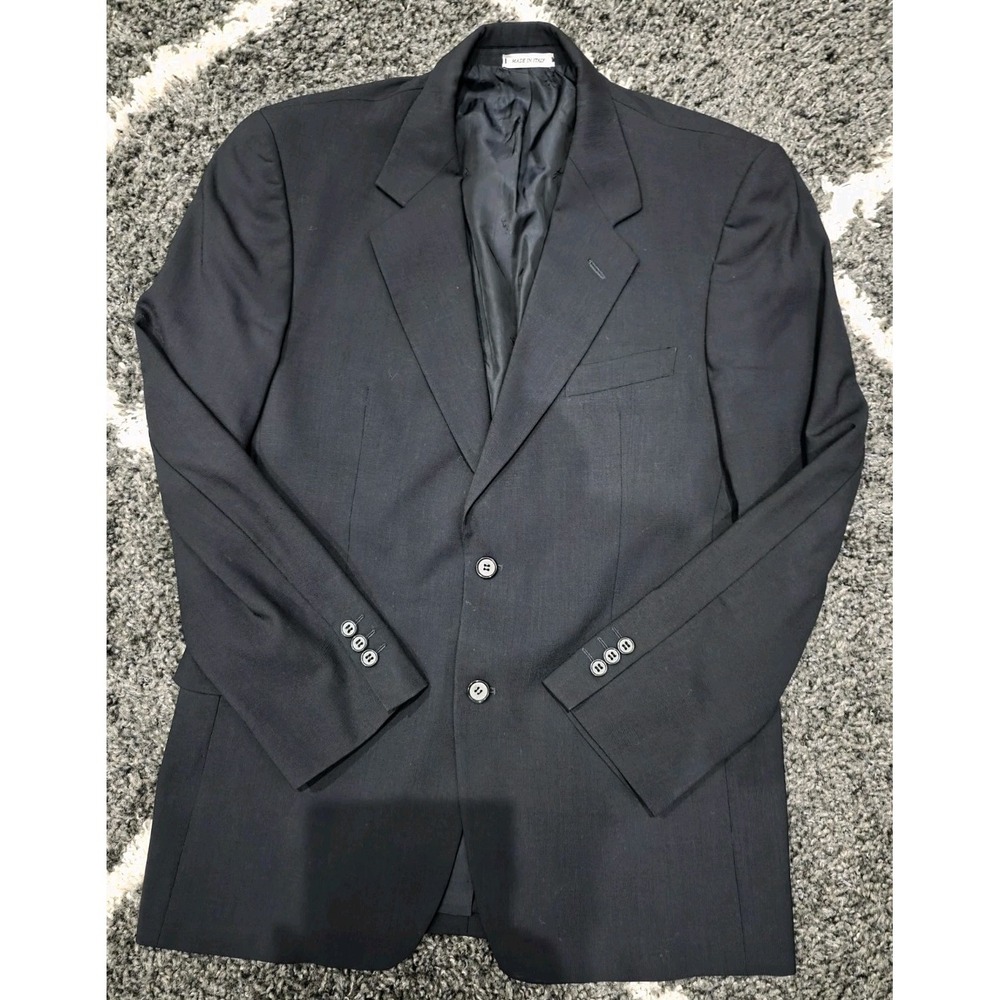 Yves Saint Laurent YSL Finely Textured Wool Jacket in Black Size 40 R
